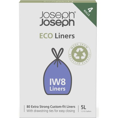 Bolsas de basura recicladas personalizadas IW8 de 5 litros, ideales para uso doméstico, hechas con 70% de plástico reciclado, resistentes, con cordón para cierre seguro. (1/4)