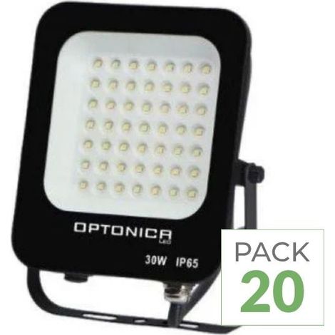 Projecteur LED Extérieur SMD 20W IP65 Noir - Pack de 20 / Blanc Neutre  - SILUMEN