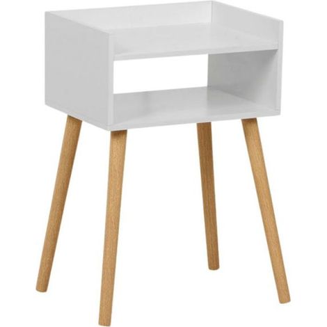 Mesitas de noche - Mesita Auxiliar Madera Ural 40 x 30 cm - Blanco