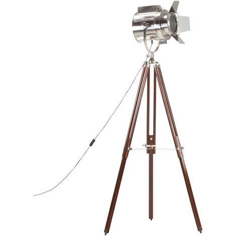 vidaXL Lampada da Terra a Treppiede Legno Massello di Mango 180 cm (1/5)