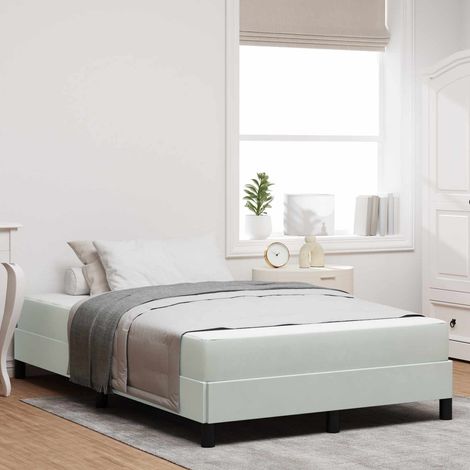 Boxspringbett mit Matratze Hellgrau 120 x 200 cm Stoff