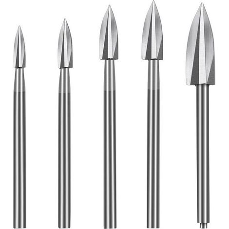 Jeu de 5 forets Ă bois, acier, polyvalent, argent (1/5)