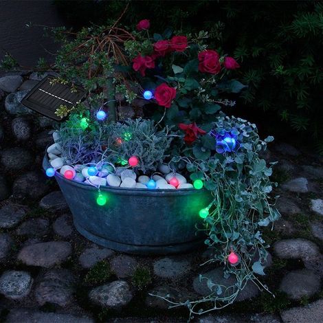 Star Trading Guirlande lumineuse solaire Globini, solaire, LED, multicolore, capteur crépusculaire, 4,75 mètres (1/3)