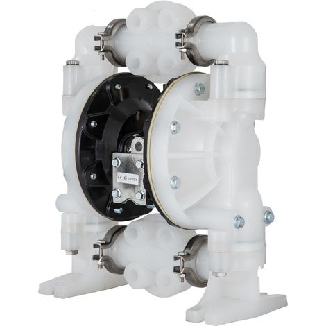 Mophorn Pompe à double membrane pneumatique, entrée/sortie 1 pouce, 30 GPM, polypropylène, max. 120 PSI, pour utilisation chimique et industrielle (1/5)
