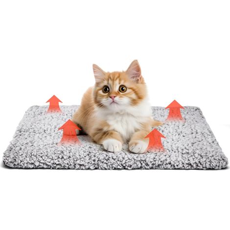 Cojín autocalentable Tigrezy para gatos y perros, manta térmica cómoda y ecológica, lavable, antideslizante, impermeable, sin electricidad ni pilas, 40 x 50 cm