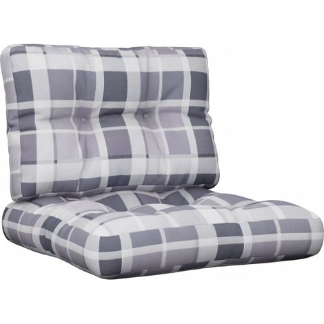 Maison Exclusive - Cuscini per Pallet 2 pz Grigi a Quadri in Tessuto