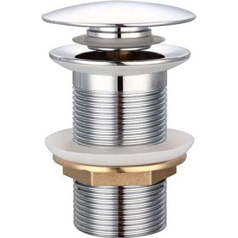 Tapón de lavabo Standard-G 1 sin rebosadero Tapón de desagüe automático universal Tapón de lavabo automático de cobre cromado Para lavabos sin rebosadero (1/5)