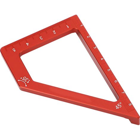 Règle de menuiserie métrique en alliage d'aluminium, équerre trapézoïdale 45° 90°, outil de traçage et mesure (1/5)