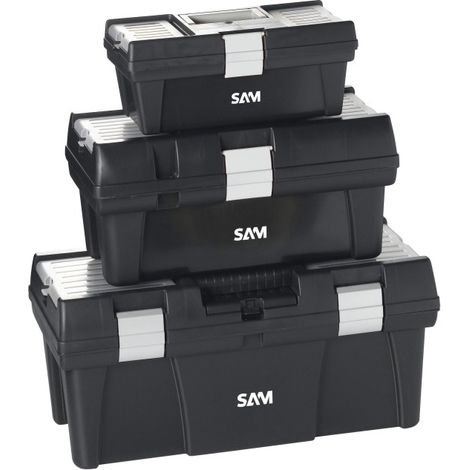 Lot de 3 caisses à outils en PVC SAM OUTILLAGE CAO PACK (1/2)