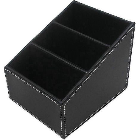 Stück PU-Schreibtisch-Organizer, Handy-/Fernbedienungshalter, Aufbewahrungsbox für Schreibwaren-Black (1/5)