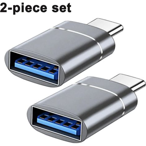 Type-C auf USB Adapter (2 Stücke) OTG Type-C auf USB 3.0 Female Adapter, Kompatibel mit iPad Pro 2021 iMac 2021 MacBook Pro MacBook Air 2020 Galaxy Surface Go und mehr(Silber)