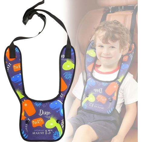 Poggiatesta per auto e regolatori per cinture di sicurezza per bambini, cuscino cervicale regolabile per bambini, supporto per testa e collo per bambini durante i viaggi, adatto a bambini e adulti (di