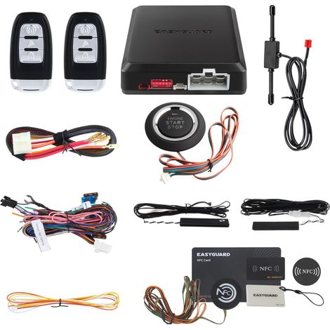 Système d'alarme pour Voiture Passif l'entrée sans clé Moteur Automatique Start Bouton Poussoir Start avec Mot de Passe Clavier Tactile (1/5)