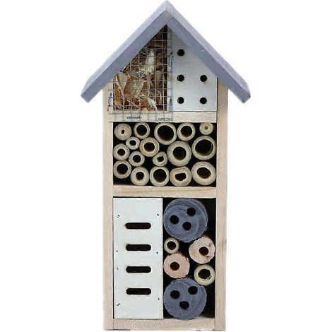 Maison à insectes en bois pour abeilles, aide à la nidification pour le jardin, hôtel à insectes pour la maison