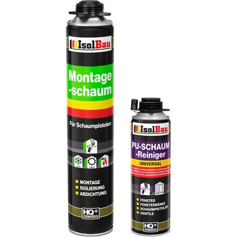 Pistolenschaum Bauschaum Montageschaum 1 x 750ml + 1 x PU-Reiniger 500ml Set (1/5)