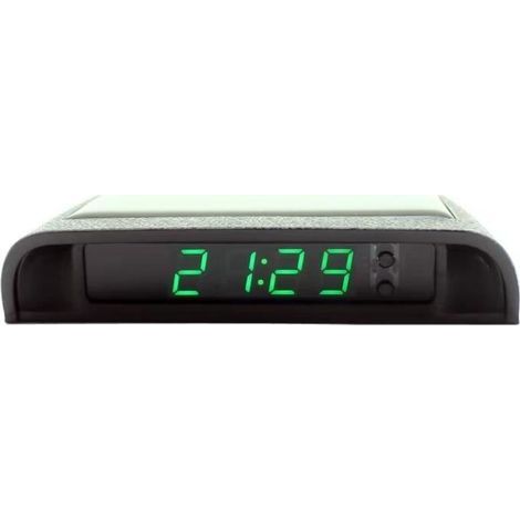 Orologio elettronico per auto - Doppia temperatura - Display digitale 2 in 1 - Nero (1/4)