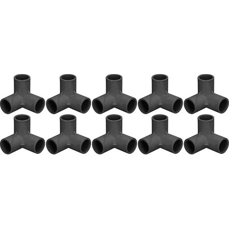 10pcs 3 Way PVC Plastic Pipe Fittings Tee Fitting 90 Degree Elbow Connector 25mm 1in Inner Diameter for Water Pipes Furniture Greenhouse Pipe Seals Black (1/5)
