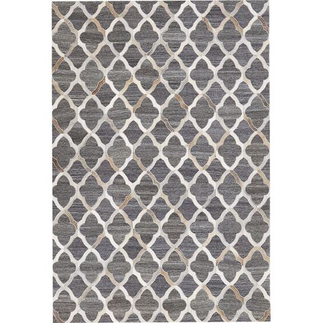 Teppich ROLUNAY Dunkelgrau 140 x 200 cm Echtleder (1/5)