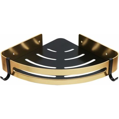 royaluxe - Étagère d'angle de douche avec autocollant pour accessoires de cuisine et de salle de bain - Aluminium Space (1/5)