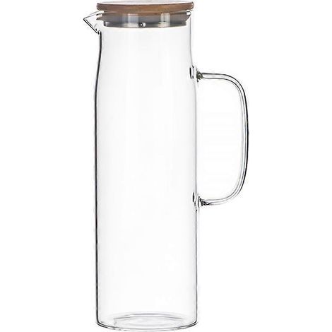 Große Glaskaraffe (1,2 l) – Glasflasche für kaltes Wasser – Fruchtsaftkaraffe – 24 x 10 cm (1/2)