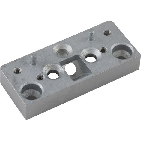 Marchesi Distanzplatte 12mm, für Zusatzschloss, 70x30mm, Zinkdruckguss silber