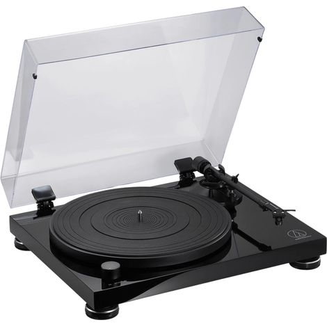 Audio-Technica AT-LPW50PB Pré-amplificador Phono/Line RIAA tração por correia 33/45 rpm Gira-discos