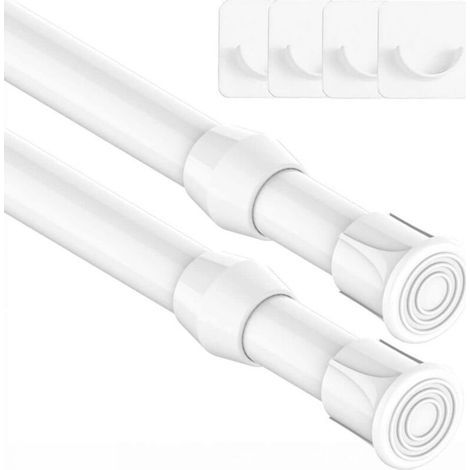 Barre de rideau sans perçage. barre de douche télescopique extensible. couleur : blanc. 17.69 cm (1/5)