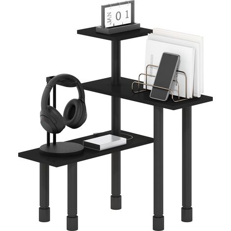 Organisateur de comptoir, étagère d’Angle 3 Niveaux pour Cuisine et Garde-Manger, Espresso/Noir (1/5)