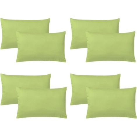 KLULK Set 8 Federe Per Cuscini Per Bambini 40x60 Cm,In Puro Cotone 100% Fibra Naturale In Tinta Unita Mela. Made In Italy (1/5)