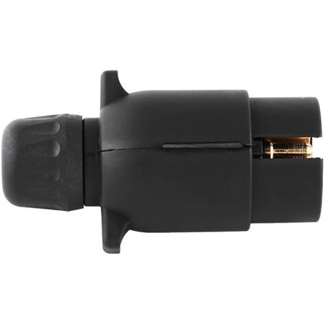 BUNTHAUS Adaptateur de connecteur de câblage de type N à 7 broches pour prise de remorque électrique 12 V, noir, en plastique. (1/5)