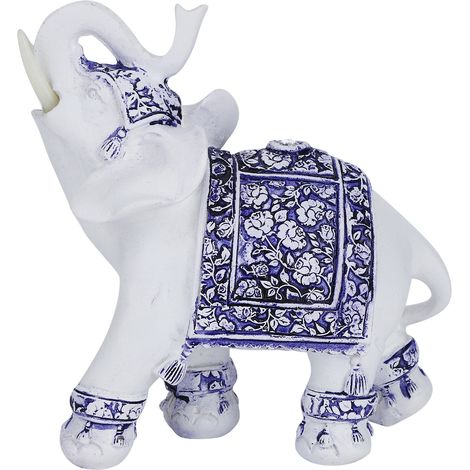 Figurine d'animal en résine pour la maison, représentation d'animal mignon, décoration intérieure, porcelaine bleue et blanche, taille M (16221) (1/5)
