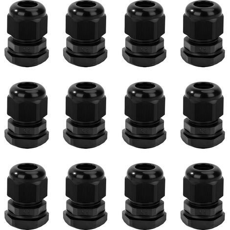 Presse-étoupes en Nylon M22, IP68 Raccords de Câble Étanches avec Écrou de Blocage et Rondelle, pour Câble 10-14 mm, Boîtes de Dérivation et Éclairage Extérieur (Lot de 12) (1/5)