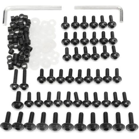 HOXILEELEO - Kit de vis et clips de fixation pour carénage de moto Yamaha YZF R6 1999-2002 - Noir (1/5)