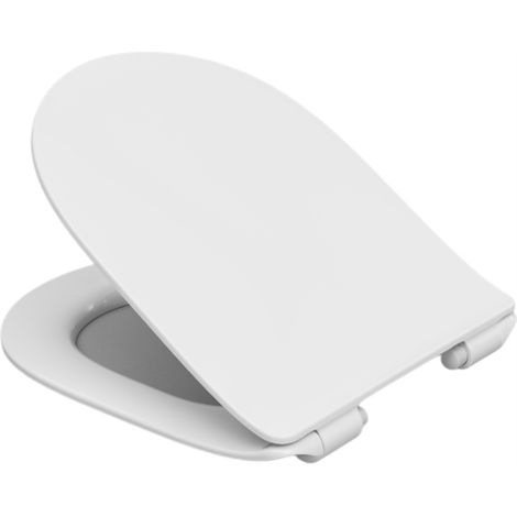 Les rois des sièges de toilettes  Abattant WC Slim - Duroplast - Blanc - Anti-bactérien - Installation rapide (1/5)