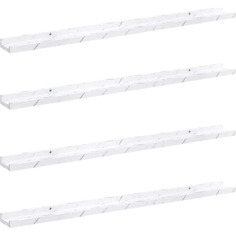 vidaXL  Wall Shelf  4 pcs White Marble 100 x 9 x 3 cm Engineered Wood