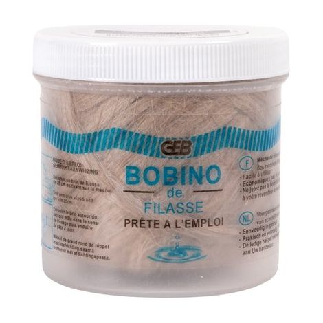 GEB – Dévidoir bobino de filasse de lin 80g – Filasse peignée haute qualité – Se détache sans nœud jusqu'à 140°C – Pour pâte à joint