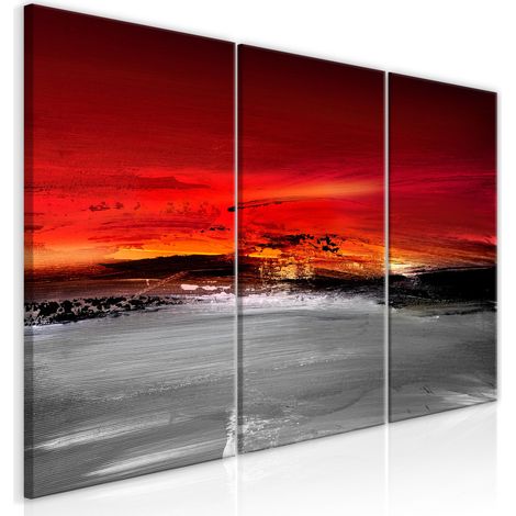 Quadro - Crimson Landscape (3 Parts) - 120x60 (1/4)