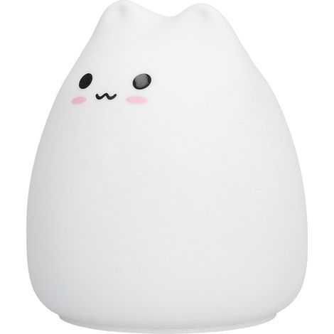 Lampe tactile LED en forme de chat, veilleuse en silicone à 7 couleurs changeantes pour la chambre à coucher ou la chambre d'enfant. (1/5)