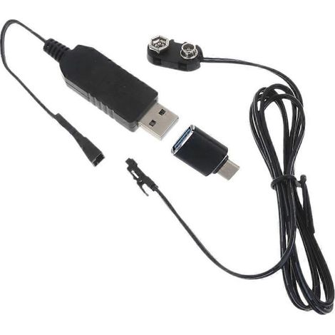 Adaptateur de remplacement pour pile 9V 9V USB Type C 5V vers 9V - Modèle A (1/5)