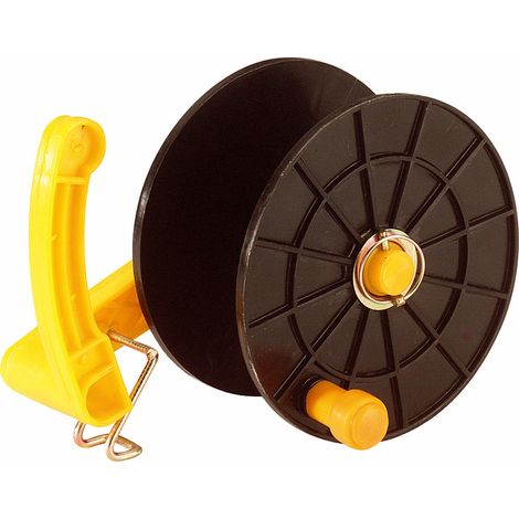 Beaumont – Enrouleur électrique 500m – Longueur câble 500m – Blocage bobine avec clavette – Crochet fixation métal – Pour chantiers humides