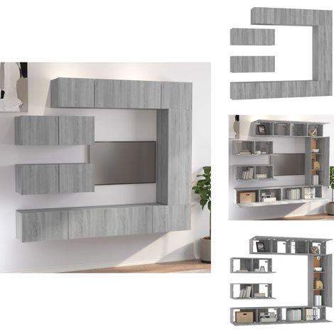 Ensemble de meubles TV 7 pcs Sonoma gris Bois d'ingénierie - Meuble Tv - Meuble Téléviseur - Ensemble Meuble Tv - Salon - Décoration Intérieure (1/5)