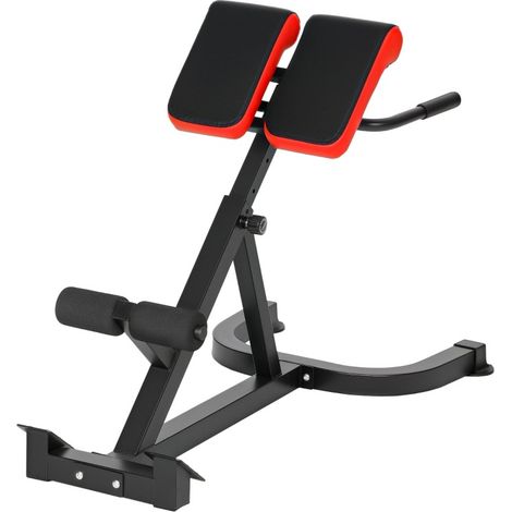 Banco romano de hiperextensión ajustable de acero con asas, rojo y negro HOMVRA (1/5)