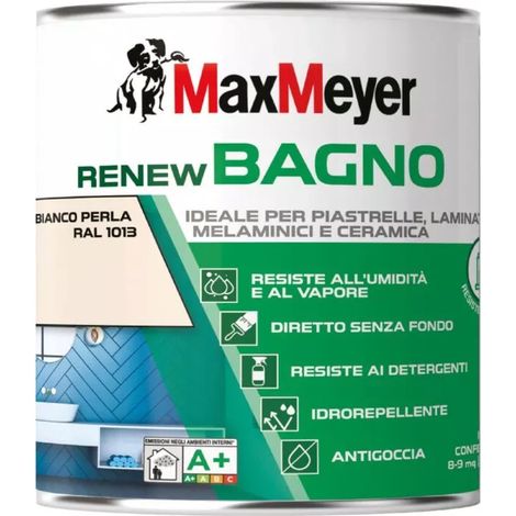 smalto all'acqua bagno max meyer "renew" bianco perla 0,75 lt (1/3)