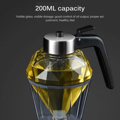 Distributeur d'huile en verre diamant Délicat Type de pressage 200ml Bouteille d'huile en verre (1/4)