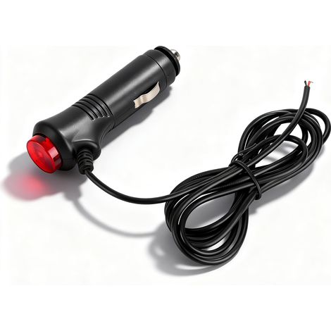 Adaptateur de Prise Allume-cigare de Voiture Mâle, Interrupteur Marche/arrêt, Fusible avec Indicateur LED Rouge, Protection contre les Surcharges, 1.5m (1/5)