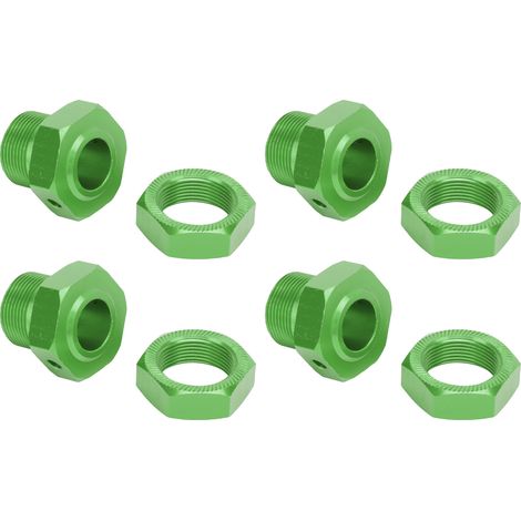 4 Adaptateurs de moyeu hexagonaux 24mm en aluminium pour modèles RC, avec capots et goupilles, compatibles ARRMA 1/5 et autres véhicules radiocommandés. (1/5)