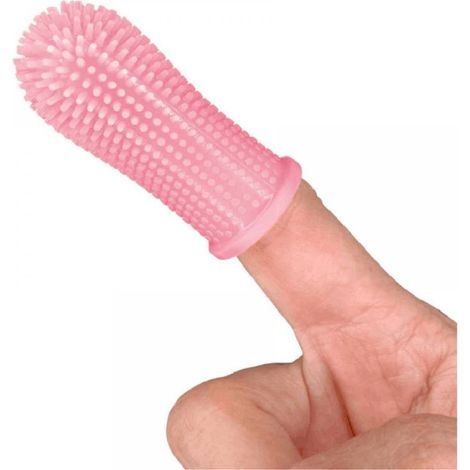 1 Brosse à dents doigt pour chien, silicone alimentaire, poils souples 360º, nettoyage gencives, petit animal (1/5)
