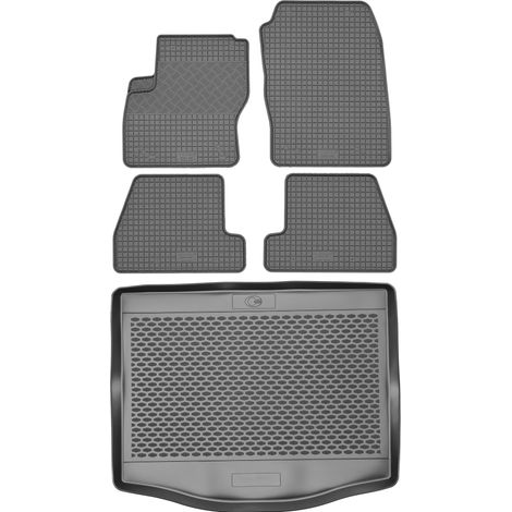Juego de alfombrillas de goma para coche y maletero para Ford Focus III Hatchback (2011-2018).
