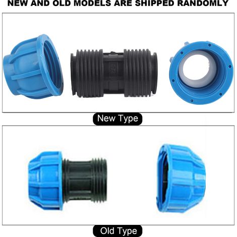 Conexión directa para tuberías de agua de PE – 4 piezas, 32 mm x 32 mm, conector, adaptador, accesorio, plástico, repelente a la suciedad (1/5)
