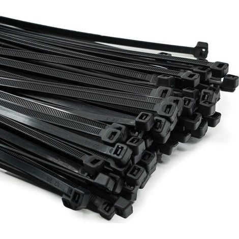 100 Pièces d'attaches de câble professionnelles 200 x 3.6 mm Poignée d'attache de câble couleur noire, résistante à la température (1/3)